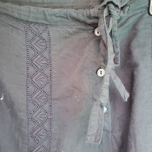 Vintage y2k black button up flowy maxi skirt - Picture 2 of 5